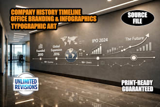 design a corporate history timeline, office wall art, or infographic mural