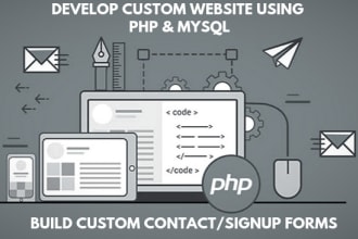 develop website with database using php, mysql also fix bugs