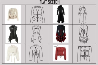 create technical flat sketch