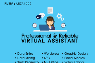 be your virtual assistant, data, research, admin work