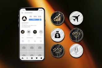 design custom instagram highlight icons or instagram logo
