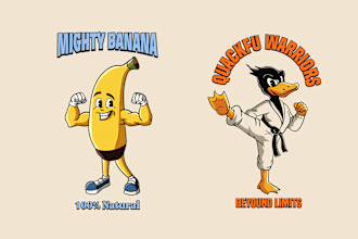 create vintage retro classic mascot cartoon character illustration logo tshirt