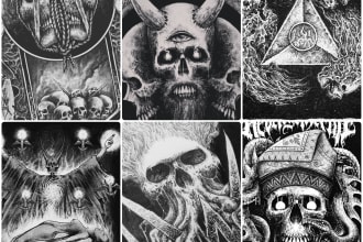 create dark art tshirt design