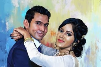 draw digital wedding portrait painting from your photo