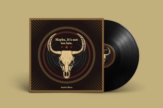 draw vintage retro illustration album or mixtape music cover art