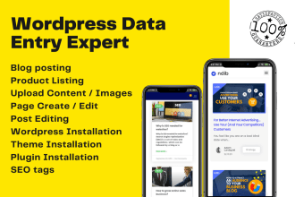 do a wordpress data entry job for 2 hours