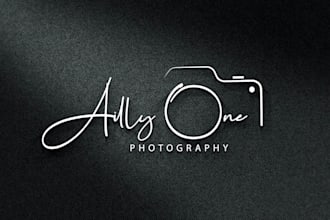 design photography logo watermark or signature  with camera
