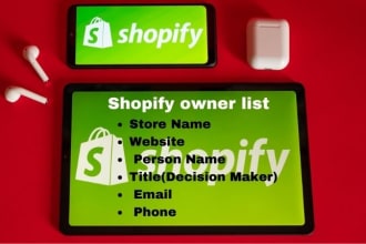 ecommerce shopify owner b2b  list, CEO, HR  lead generation