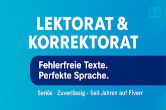 proofread german texts, books, website, master bachelor
