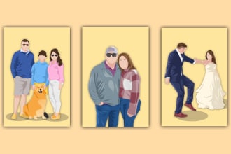 create a minimalistic portrait of your family photo