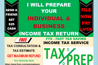 tax prepare your US individual tax return and maximum refund