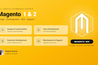 fix the bugs and customize magento 1 and magento 2 store