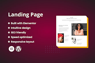 design landing page or any webpage in elementor