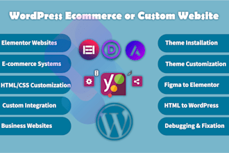 develop wordpress or ecommerce website using divi, elementor, astra