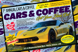 design a professional looking flyer postcard and doorhanger
