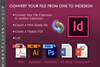 convert your pdf, psd, ai file to indesign