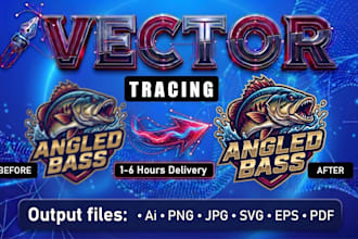 redraw vectorize logo, vector tracing, convert image to vector graphic