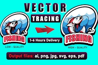 perfectly vector trace, redraw and recreate logo to vector