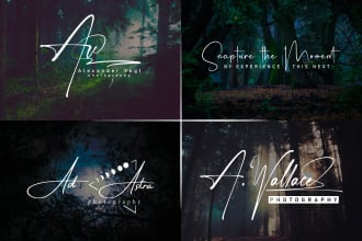 do unique photography, signature logo or watermark in fast