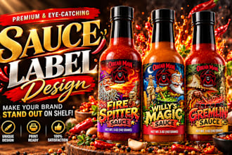 create bold BBQ sauce label design that stand out on shelf