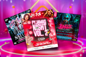 design professional club, dj, party event flyers