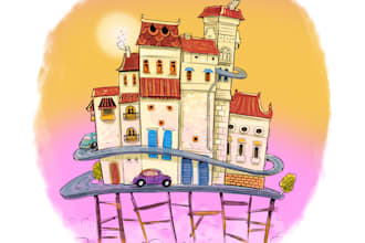 a cute scenery illustration
