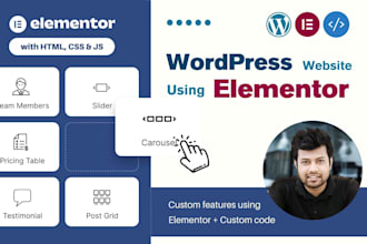 create a wordpress website with elementor and custom code