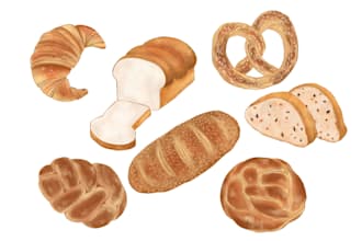 create digital and watercolor food illustration