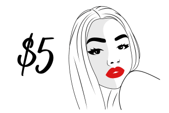 draw face line art logo or line drawing
