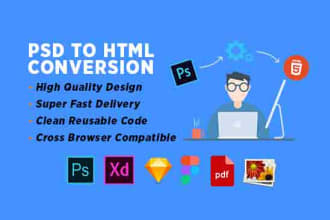 convert psd to html responsive and mobile friendly layout