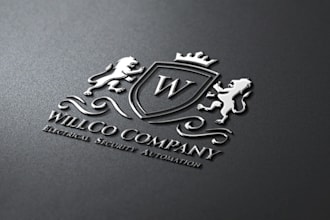 design a premium heraldic, luxury, crest and vintage logo