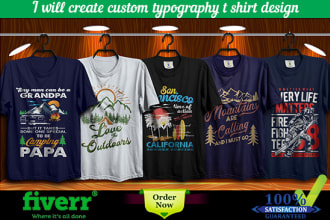 do amazing custom typography t shirt design