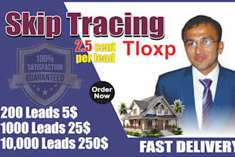 provide skip tracing service for real estate with low price