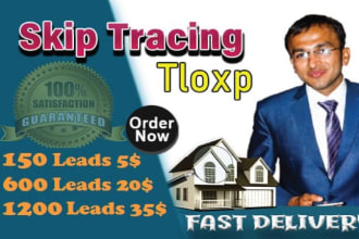 provide skip tracing service for real estate with low price