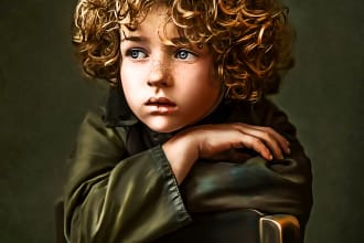 draw realistic digital oil painting from your photo