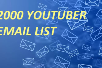 collect 2000 youtuber email list
