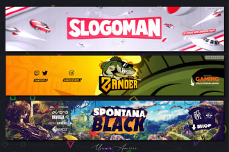 design a cool gaming banner for youtube,fb,twitch