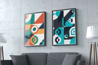create a minimalist wall art in geometry