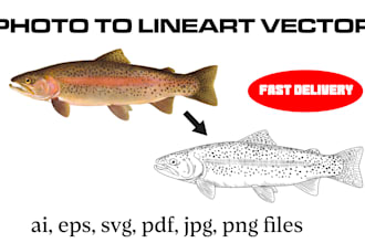 manual vector lineart vectorize adobe illustrator in 24hours
