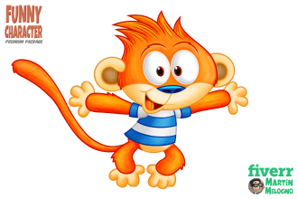 create your professional funny cartoon character or mascot