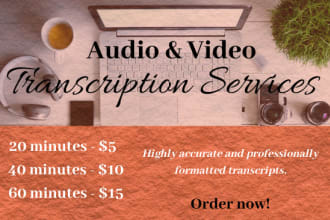transcribe and provide high quality and accurate transcripts