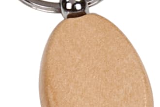 laser engrave a Maple Oval Keychain