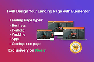 design wordpress landing page using elementor