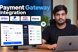 integrate stripe, klarna, afterpay, paypal, or any payment gateway