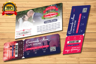 do wedding invitation postcard, events ticket, raffle ticket for you
