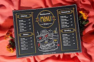 do restaurant menu design, food menu, chalkboard menu, digital menu