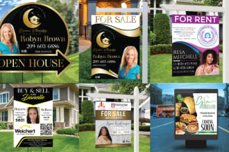 do real estate yard sign, banner, bill board, signage, logo