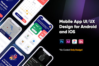 design creative mobile app UI for android and ios