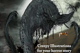 create professional horror illustrations in watercolor