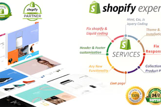 do shopify custom coding, fix bugs and develop custom theme